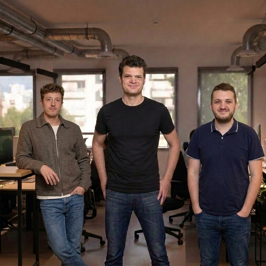 L'équipe InProcess dans les bureaux : Florian, Jonathan et Maxime