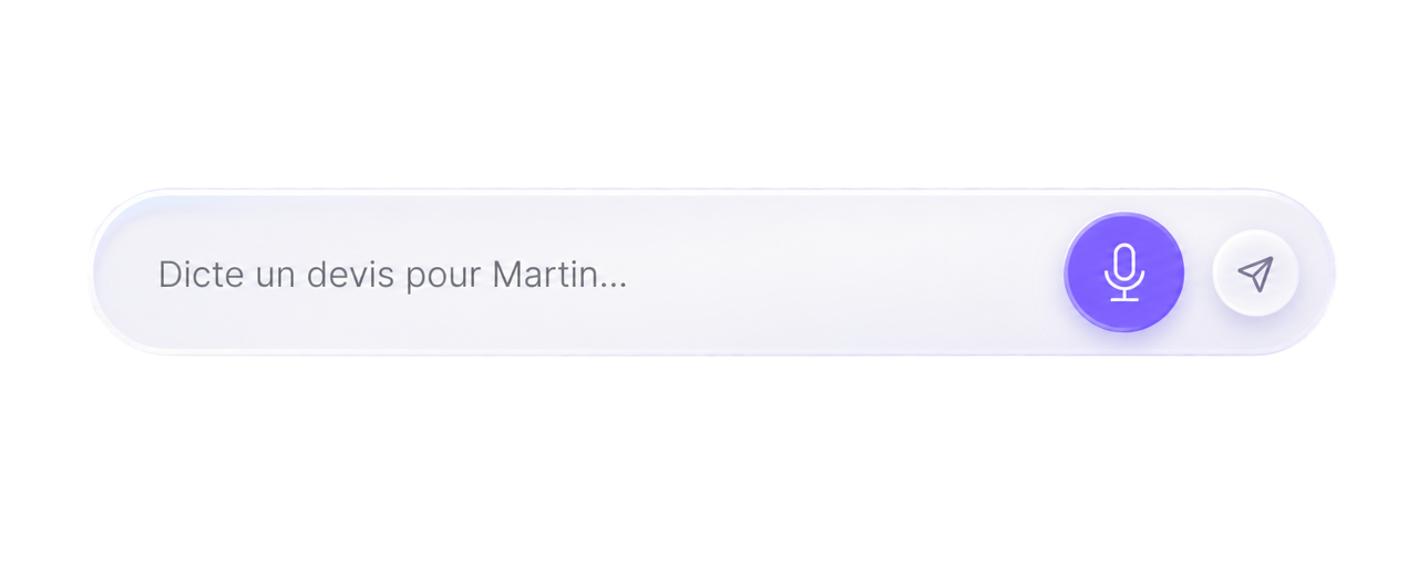 Barre de discussion InProcess avec le bouton micro pour dicter