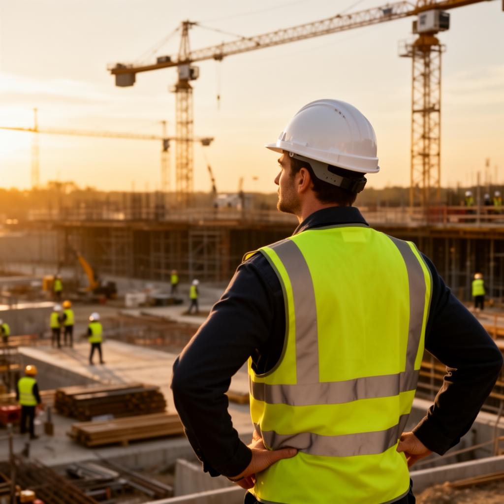 Chef d'entreprise BTP utilisant InProcess sur chantier